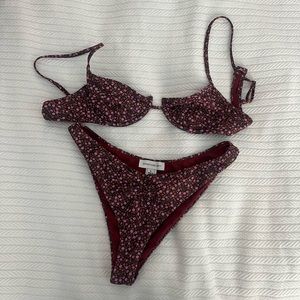 Something Navy Swimsuit Size S, Dahlia Floral